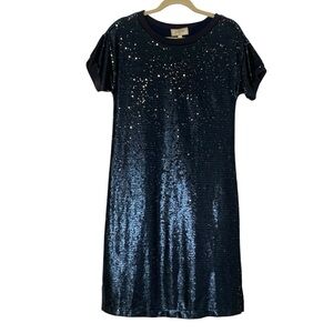 NWT Anthropologie Moulinette Soeurs Midnight Blue Sequin Cocktail Party Dress